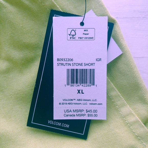 VOLCOM NEW Strutin Stone Shorts Island Green - Picture 12 of 12